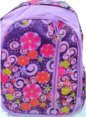 mochila escolar oferta flores lila