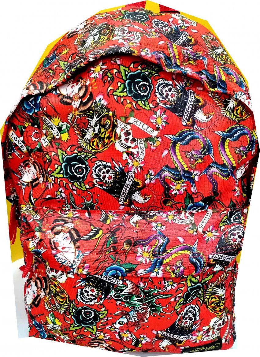 mochila escolar oferta roja estampadoflores 20
